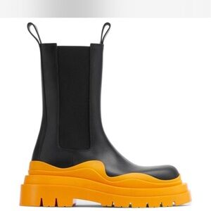 Bottega Veneta Black and Orange Heeled Boots